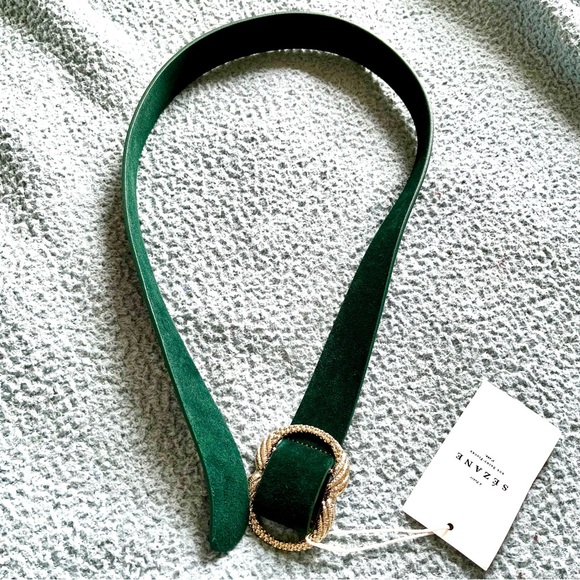 (RARE) NWT Sézane Artemis Belt in Bottle Green - Picture 5 of 9